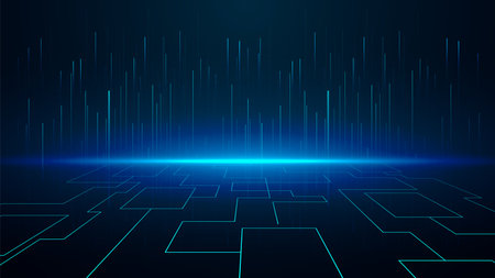technology background with hi-tech digital data connection system and computer electronic designのイラスト素材