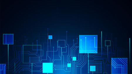 technology background with hi-tech digital data connection system and computer electronic designのイラスト素材