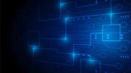 technology background with hi-tech digital data connection system and computer electronic designのイラスト素材
