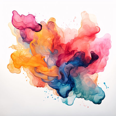 water splash with bright color generative aiの素材