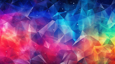 smooth polygon texture background,glow neon line around generative aiの素材