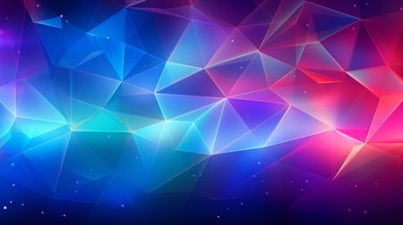 smooth polygon texture background,glow neon line around generative aiの素材