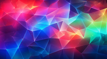 smooth polygon texture background,glow neon line around generative aiの素材