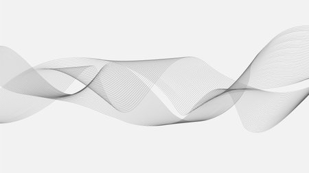 line geometric abstract Curves twisted into wavesのイラスト素材