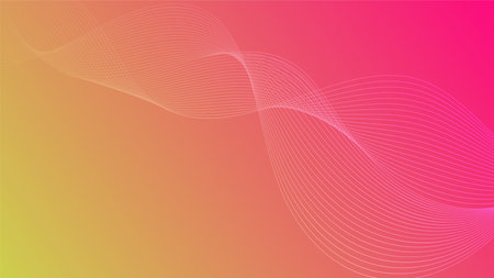 Soft gradient background in pink and yellow with flowing abstract lines. Perfect for modern and minimalistic designs, conveying smoothness and creative energy.のイラスト素材
