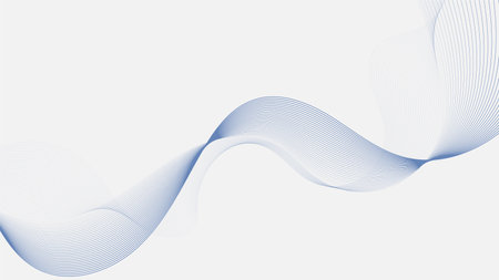 curved lines form fluid wave shapes. Gradient shades create a sense of depth and motion. A dark background emphasizes the vibrant details. The pattern is abstractのイラスト素材