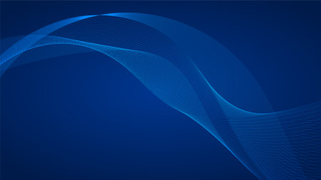 curved lines form fluid wave shapes. Gradient shades create a sense of depth and motion.のイラスト素材