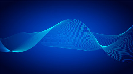 curved lines form fluid wave shapes. Gradient shades create a sense of depth and motion.のイラスト素材