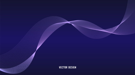 curved lines form fluid wave shapes. Gradient shades create a sense of depth and motion.のイラスト素材