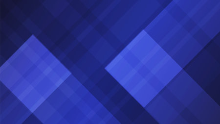 A layered composition of translucent rectangles and diagonal lines in deep and light blue tones. The overlapping elementsのイラスト素材