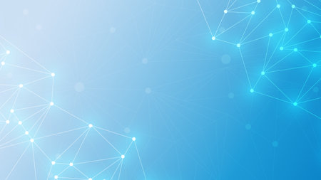 A network of connections on the Internet that consists of interconnected geometric elements.のイラスト素材