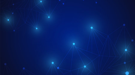 A network of connections on the Internet that consists of interconnected geometric elements.のイラスト素材