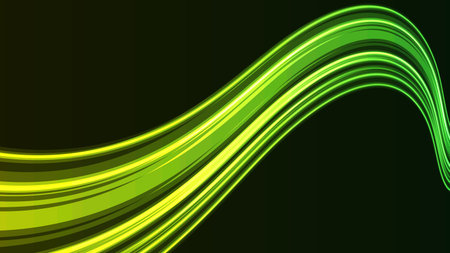 Dynamic digital wave with vibrant neon lights. This futuristic graphic illustrates smooth data flow and technological motion.のイラスト素材