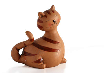 toy figure of a smiling catの写真素材