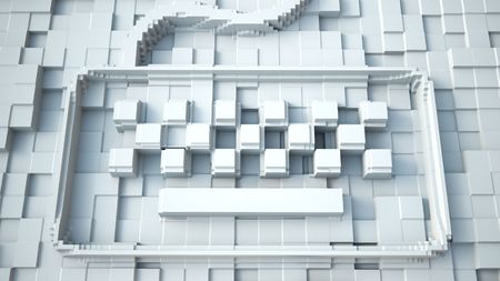 stylized keyboard created with blocks