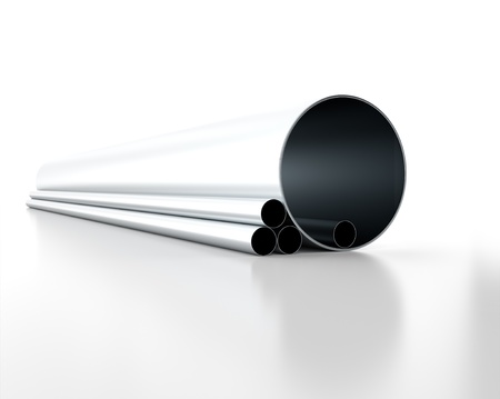 Reflective Metal Pipesの写真素材