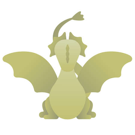 dragon vector childrens illustration green gradient for webのイラスト素材