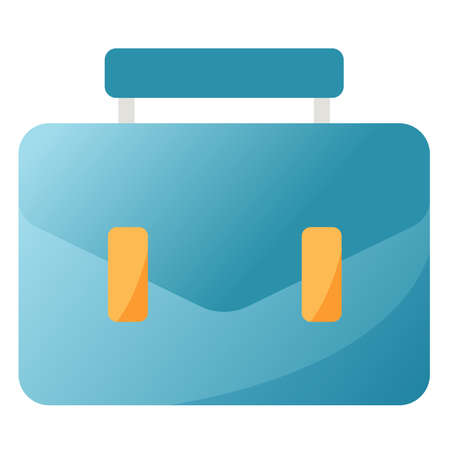 Flat vector illustration of blue business briefcaseのイラスト素材
