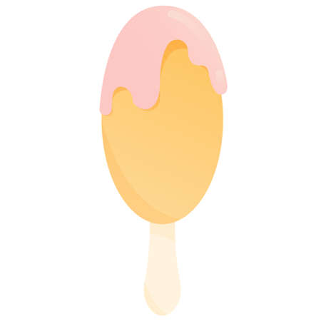Flat illustration of ice cream. Summertime design element.のイラスト素材