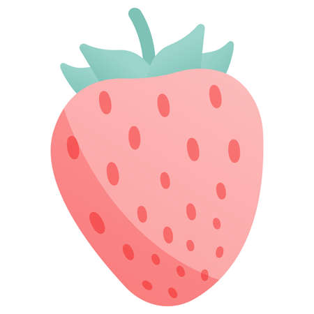 Flat simple illustration of pink strawberry. Isolated elementのイラスト素材