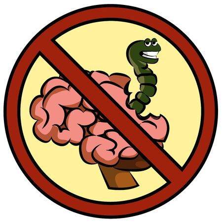 The worm affects the brainのイラスト素材