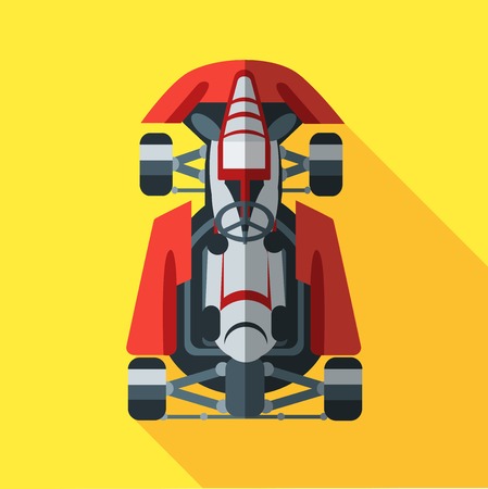 Kart with driver icon. Vector illustration in flat style.のイラスト素材