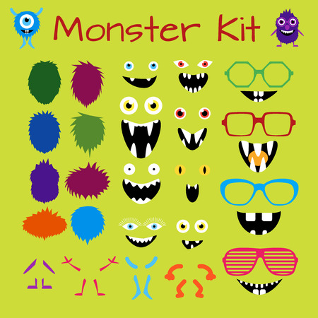 Monster and Character Creation Kit. Fully editable, scalable and customizable. のイラスト素材
