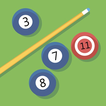 Vector illustration of billiards. EPS 10. Pill. Cue and balls.のイラスト素材