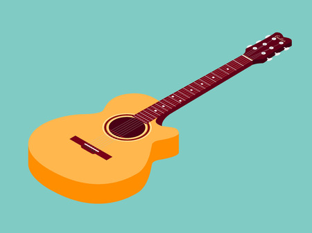 Isometric classical acoustic guitar iconのイラスト素材