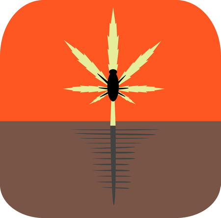 Marijuana growing concept. Pests and diseases icon. Flat style design vector illustration.のイラスト素材