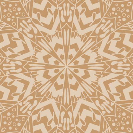 Mandala seamless pattern. Floral ethnic abstract decorative ornament. Hand drawn background. Islamic, arabic, indian, tribal, african motif. Background texture for your design and business.のイラスト素材