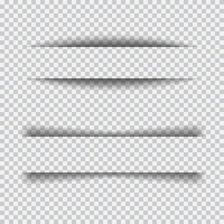Transparent realistic paper shadow effect set. Element for advertising and promotional message isolated on transparent background. Abstract illustration for your design and businessのイラスト素材