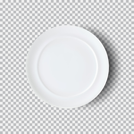 White plate isolated on transparent backgroundのイラスト素材