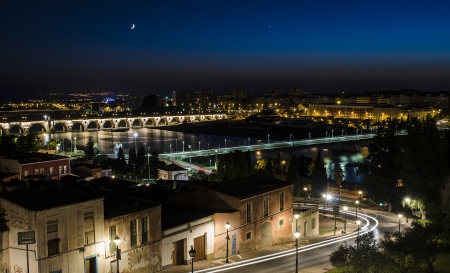 View from the castle of the city of Badajozのeditorial素材