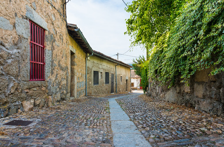 Street of Bonilla de la Sierra, Castilla y Leon, Spainの写真素材