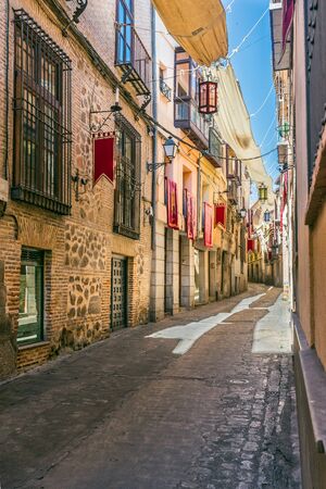 Streets from medieval city of Toledo, Castilla la Mancha, Spainの写真素材