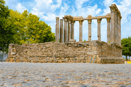Temple of Diana, Evora, Portugalの写真素材
