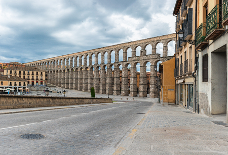 ancient aqueduct in Segovia, Castilla y Leon, Spainのeditorial素材