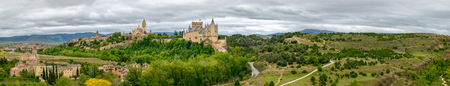 Panoramic ot the town of Segovia, Castilla y Leon (Spain).のeditorial素材