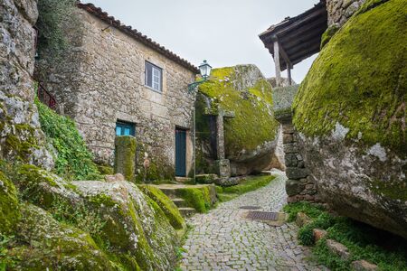 Old street in village of Monsanto, Portugalの写真素材