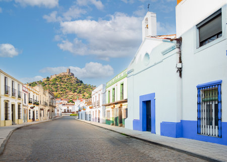 Parish of Our Lady of Remedies in Alconchel, Badajoz, Extremadura, Spainの写真素材