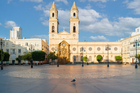 Church of San Antonio de Padua, and San Antonio Square in Cadiz.の写真素材