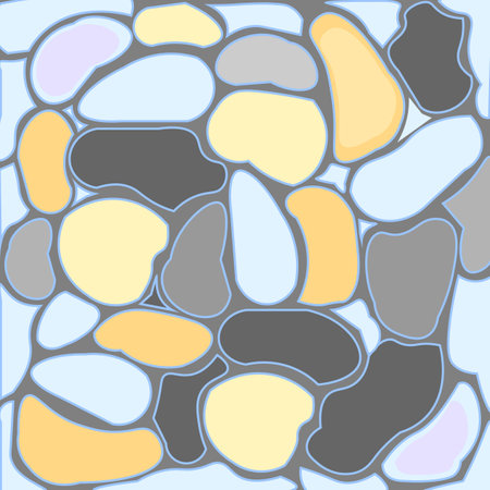 Vector graphics. Background of stones of various shapes and colors.のイラスト素材