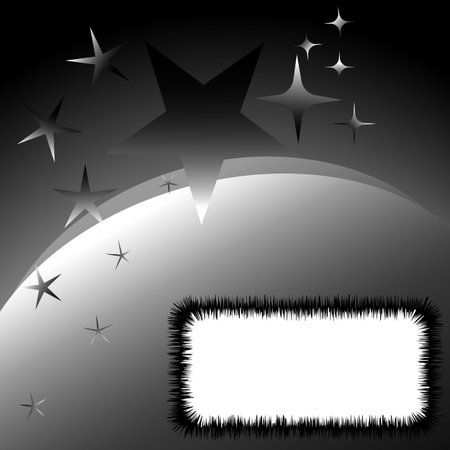 Vector graphics. Postcard. Congratulations. On a gradient background, black gradient stars.のイラスト素材