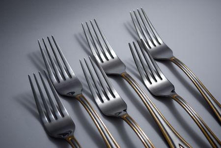 Metal forksの写真素材