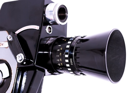 Vintage video camera, the production of the Soviet Union, isolated on white.