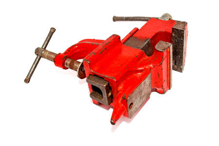 Red vise tool on a white background, isolated.の写真素材