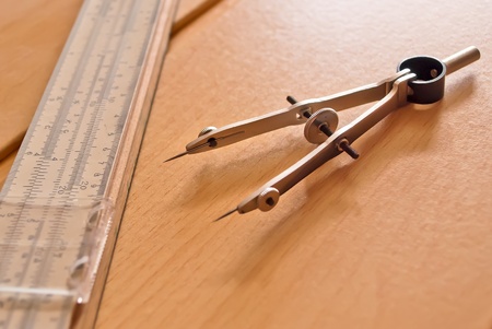Engineering instruments - the compass and the ruler.