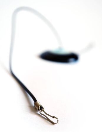 Clasp on a necklace, extreme close-up, blur, white background.の写真素材