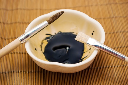 Chinese calligraphy kit, a fragment.の写真素材